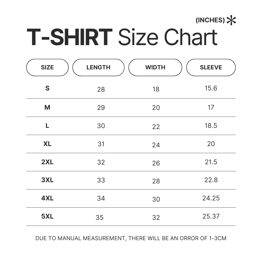 T shirt Size Chart - SpongeBob UK Shop