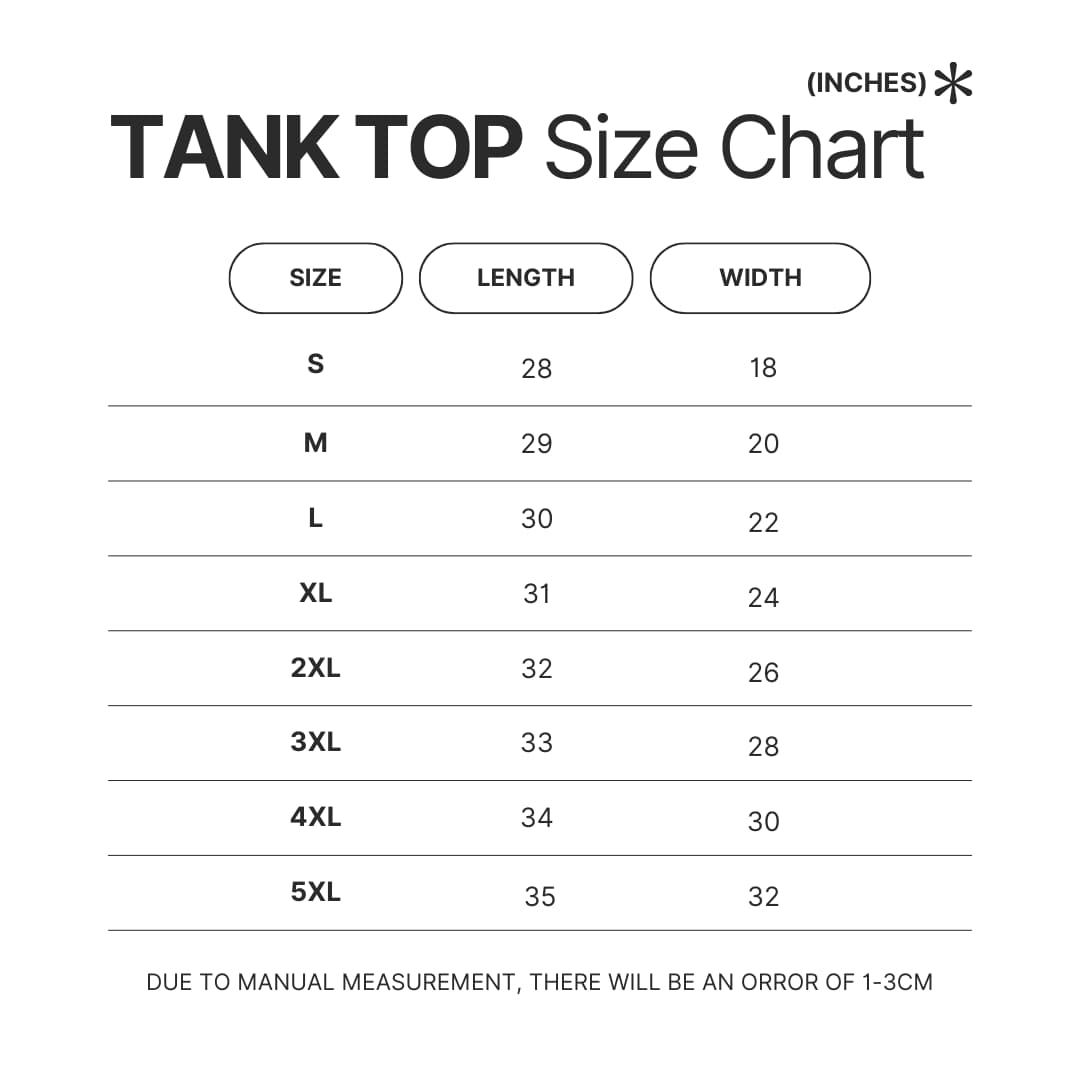 Tank Top Size Chart - SpongeBob UK Shop