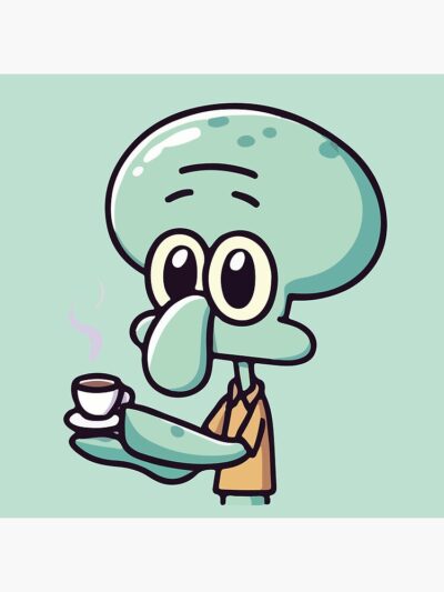 Alternative view of Squidward Tentacles Tea Throw Pillow