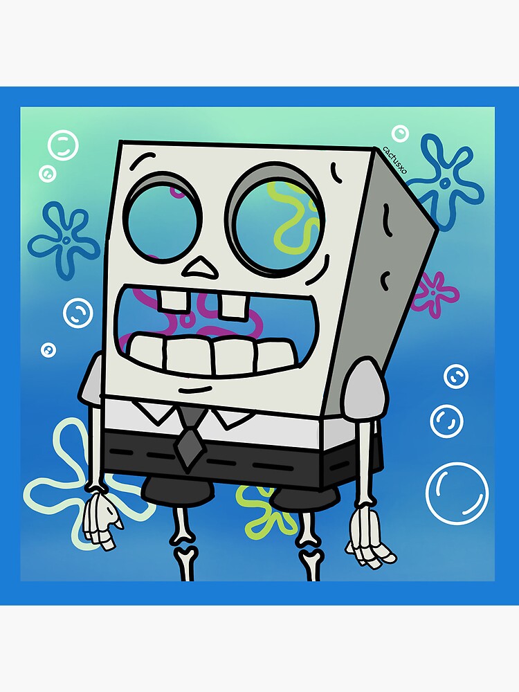 Sponge Bob Skeleton Throw Pillow - Image 2