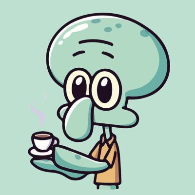 Alternative view of Squidward Tentacles Tea Tote Bag