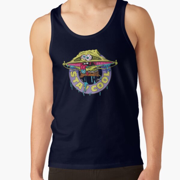 Spongebob Squarepants Stay Cool Drippy Logo Tank Top - Image 5