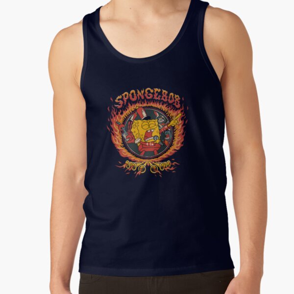 Spongebob Squarepants Fiery Band Poster Tank Top - Image 5