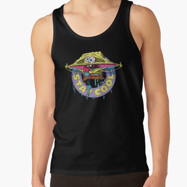 Spongebob Squarepants Stay Cool Drippy Logo Tank Top - Image 2