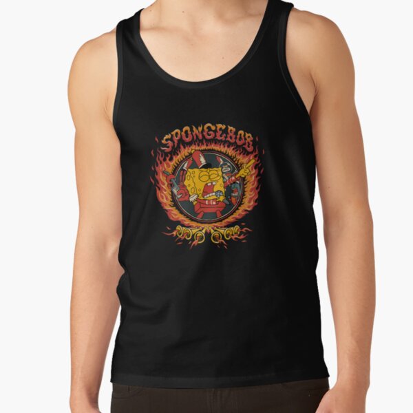 Spongebob Squarepants Fiery Band Poster Tank Top