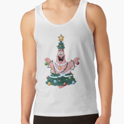 Alternative view of Spongebob Squarepants Patrick Star Christmas Tree Tank Top