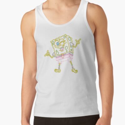 Alternative view of Spongebob Squarepants Winking Neon Outline Tank Top