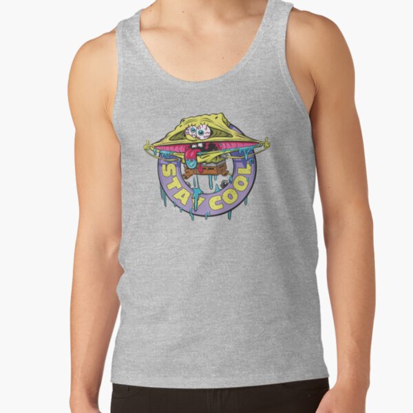 Spongebob Squarepants Stay Cool Drippy Logo Tank Top - Image 3
