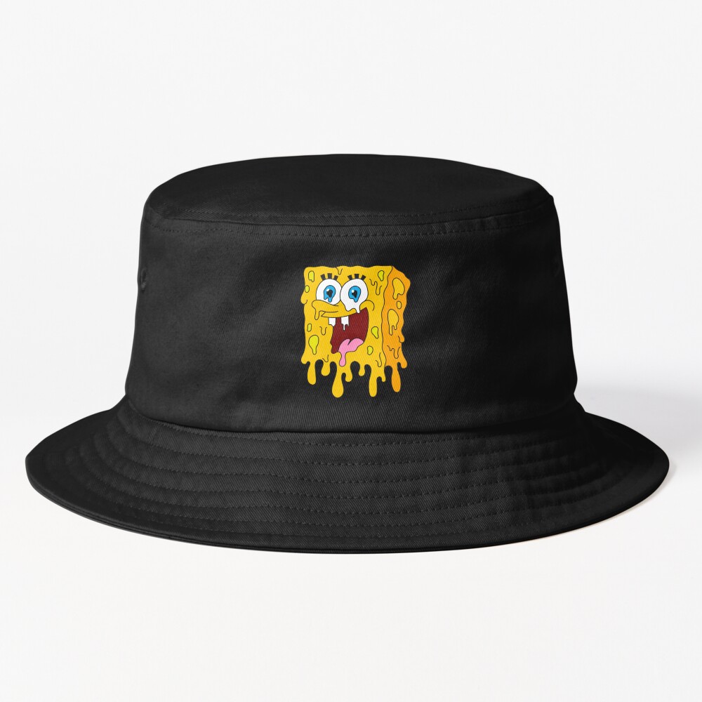 Melting Spongebob Cartoon Face Illustration Bucket Hat