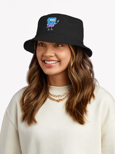 Alternative view of Pop Spongebob Green Background By Art Bucket Hat
