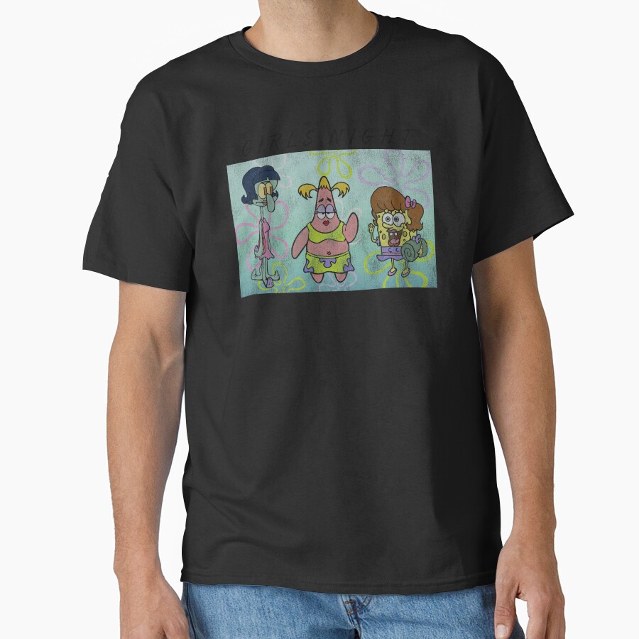 Spongebob Squarepants Patrick Squidward Girls Night T-shirt - Image 2