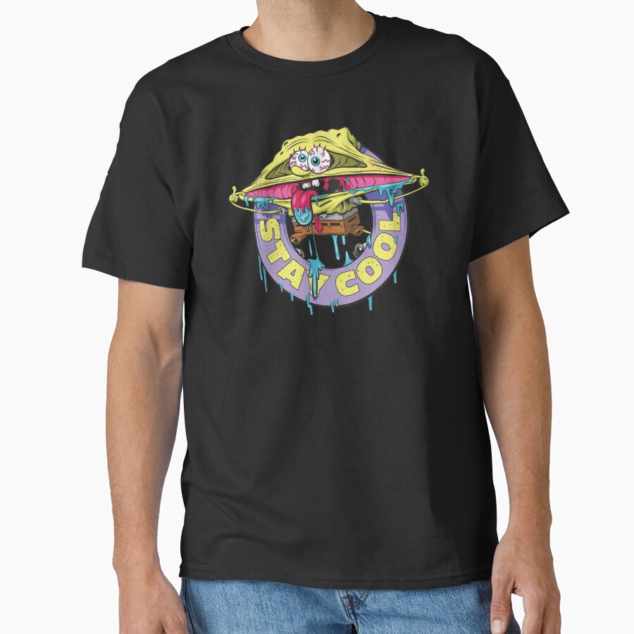 Spongebob Squarepants Stay Cool Drippy Logo T-shirt - Image 3
