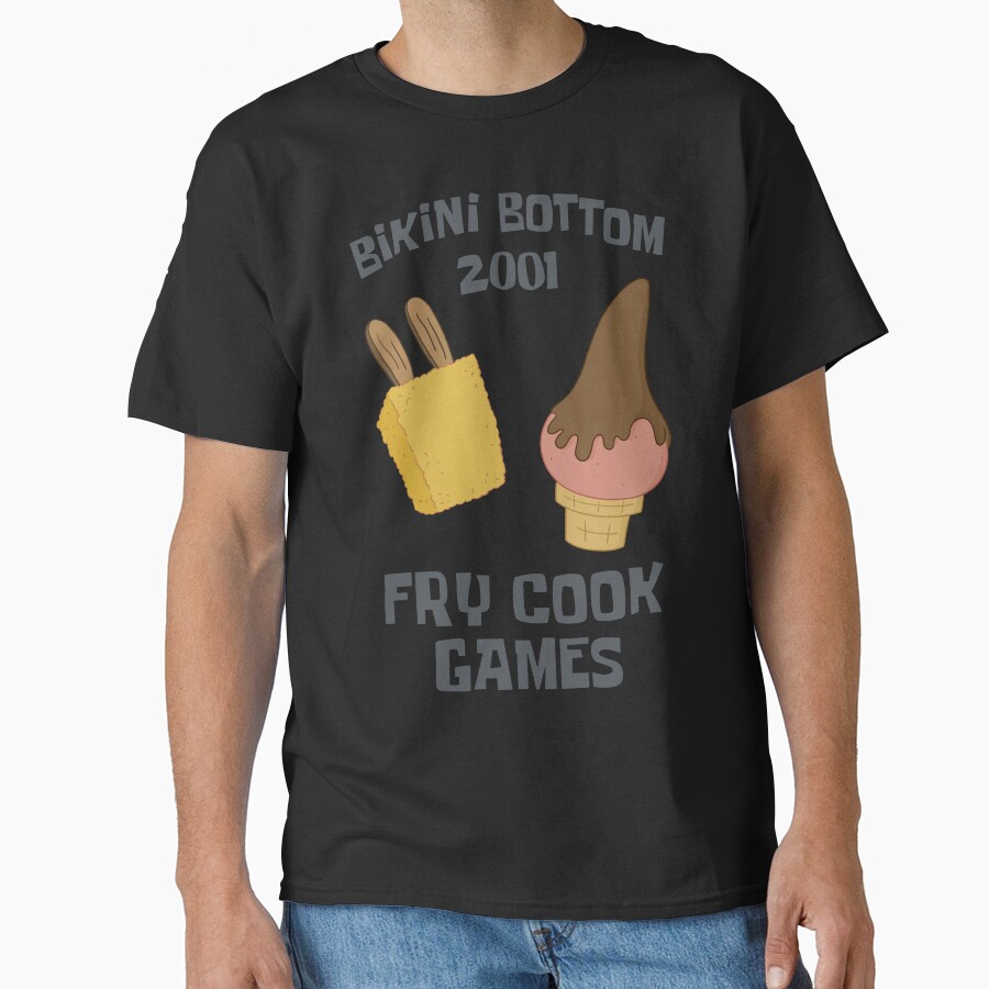 Spongebob Squarepants Bikini Bottom 2001 Fry Cook Games T-shirt - Image 3