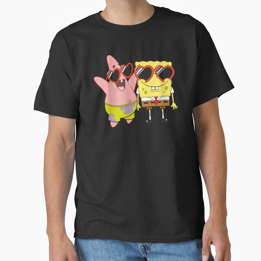 Spongebob Squarepants And Patrick Heart Glasses Portrait T-shirt - Image 2