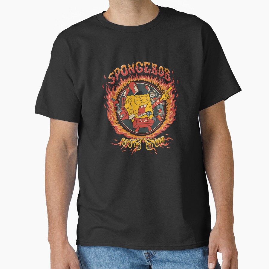 Spongebob Squarepants Fiery Band Poster T-shirt