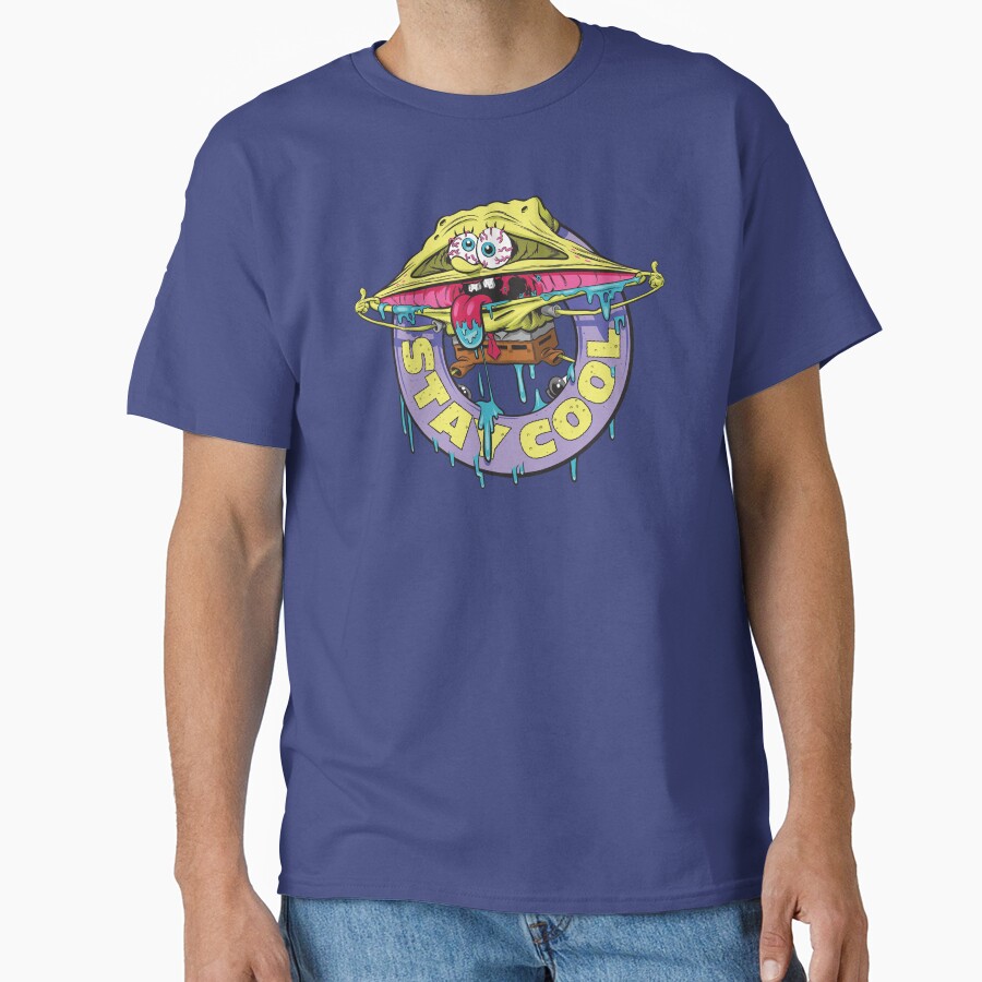 Spongebob Squarepants Stay Cool Drippy Logo T-shirt - Image 4