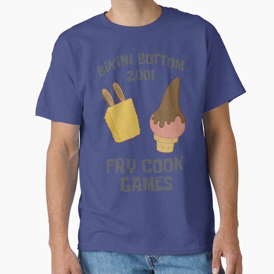 Spongebob Squarepants Bikini Bottom 2001 Fry Cook Games T-shirt