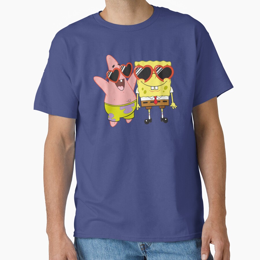 Spongebob Squarepants And Patrick Heart Glasses Portrait T-shirt - Image 4
