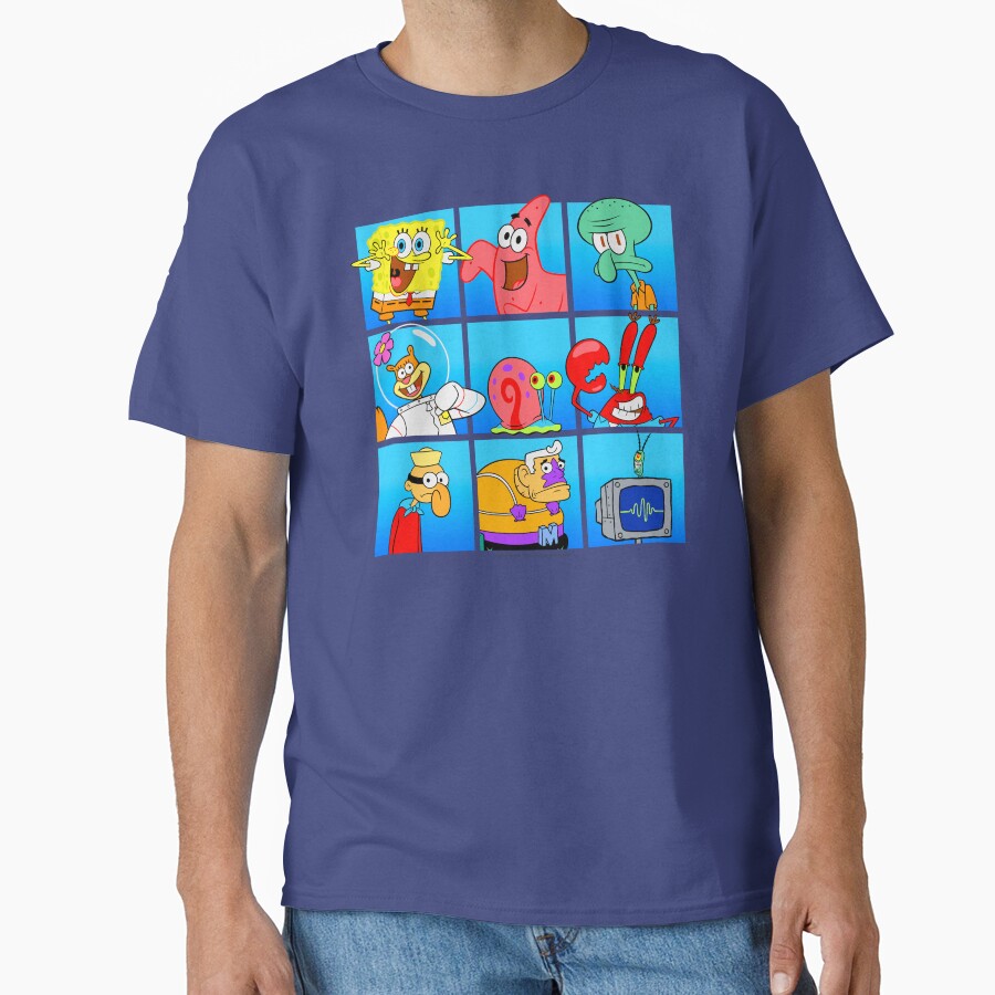 Spongebob Squarepants Group Character Box Up T-shirt - Image 4