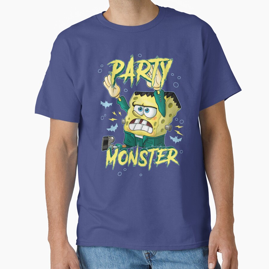 Spongebob Squarepants Halloween Party Monster Frankensponge T-shirt - Image 4