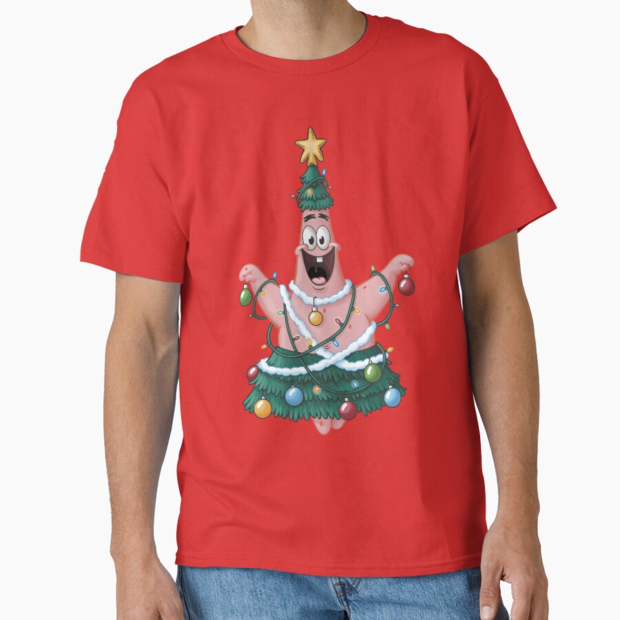 Spongebob Squarepants Patrick Star Christmas Tree T-shirt - Image 6