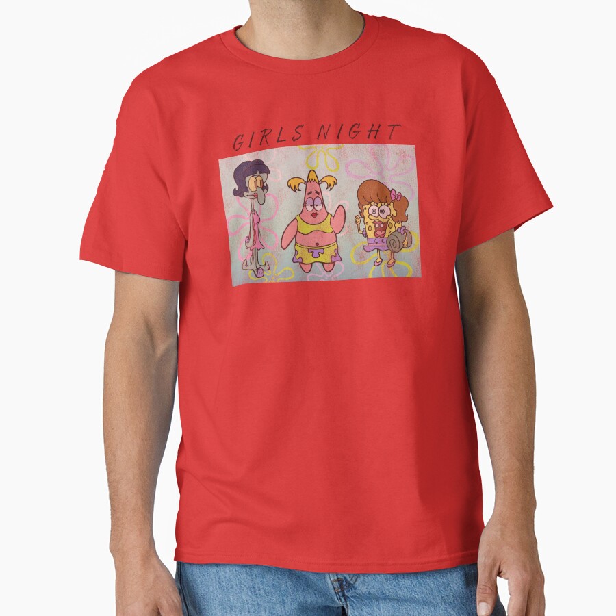 Spongebob Squarepants Patrick Squidward Girls Night T-shirt - Image 5