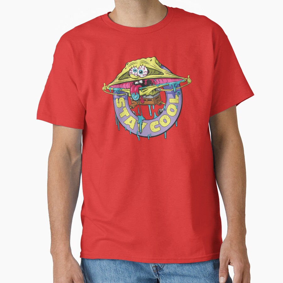 Spongebob Squarepants Stay Cool Drippy Logo T-shirt - Image 5