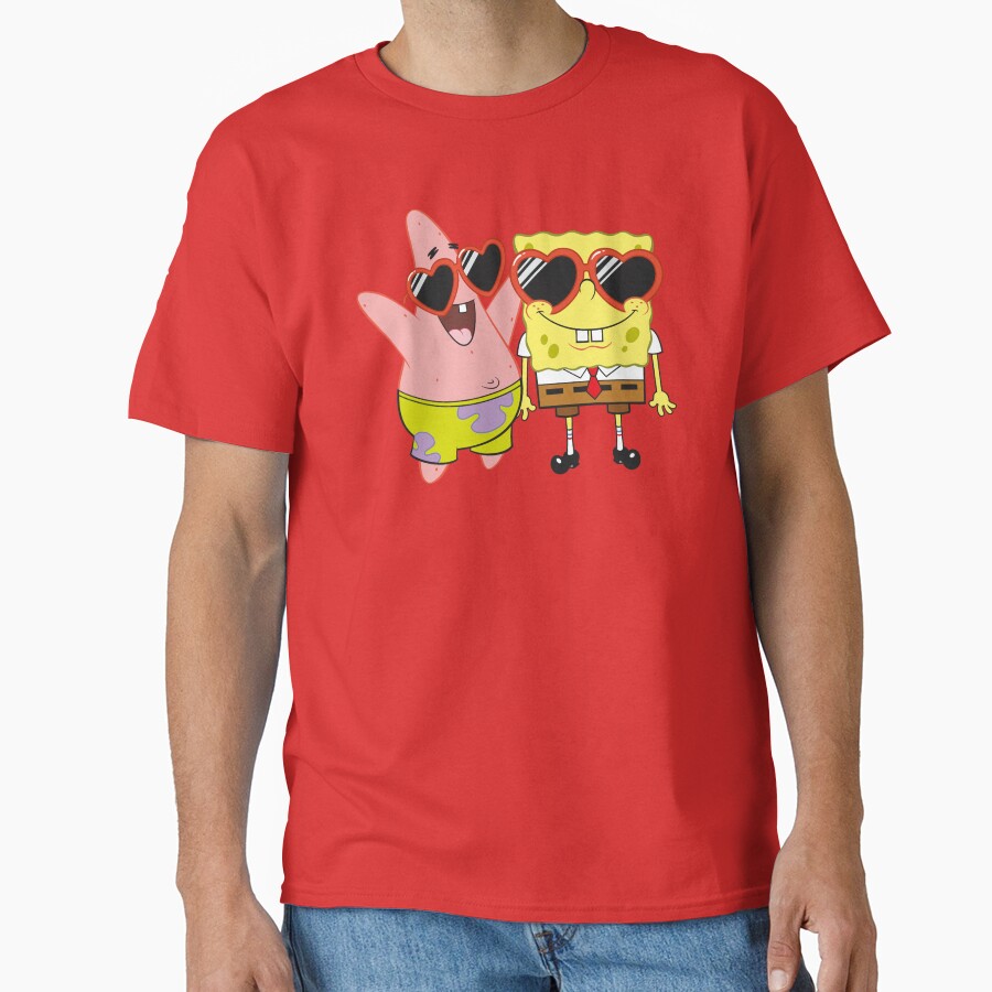 Spongebob Squarepants And Patrick Heart Glasses Portrait T-shirt - Image 5