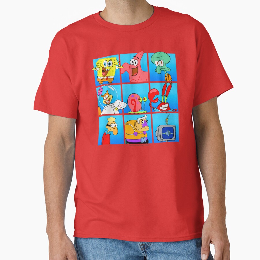 Spongebob Squarepants Group Character Box Up T-shirt - Image 5