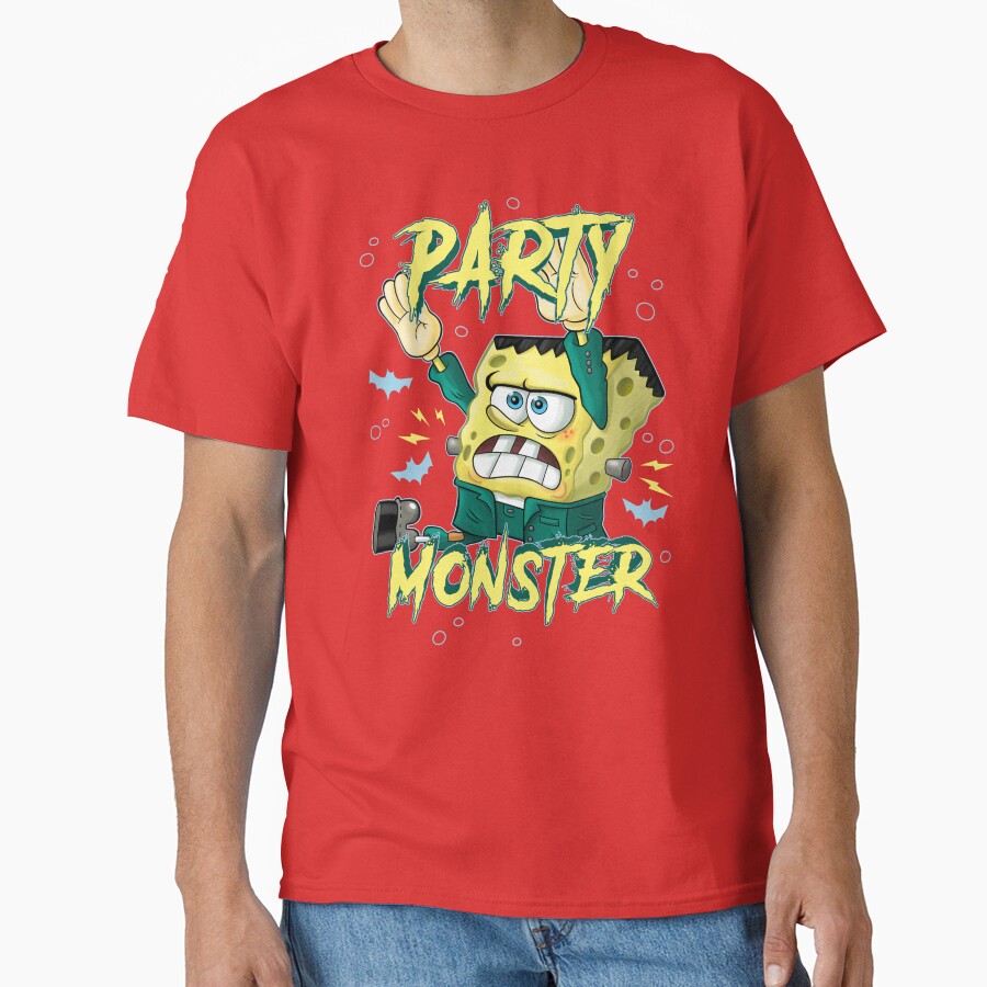 Spongebob Squarepants Halloween Party Monster Frankensponge T-shirt - Image 5