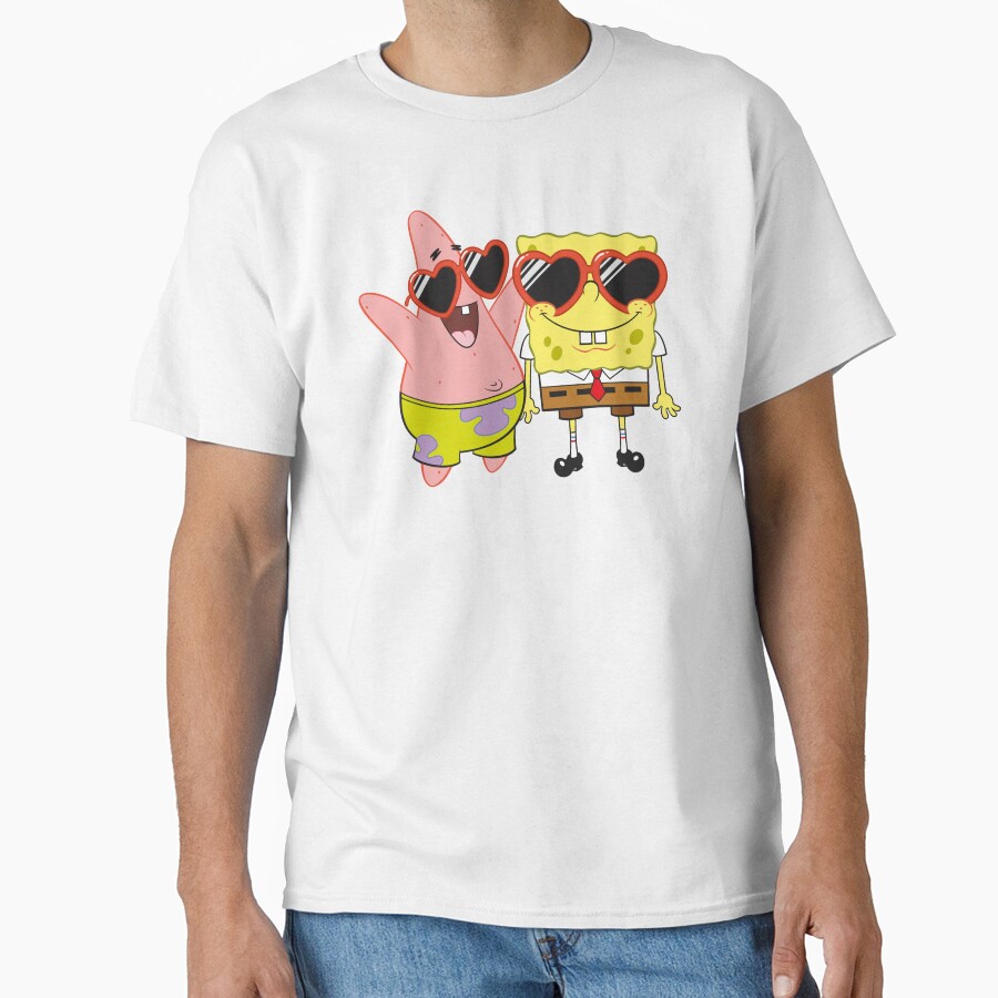 Spongebob Squarepants And Patrick Heart Glasses Portrait T-shirt