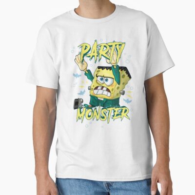 Alternative view of Spongebob Squarepants Halloween Party Monster Frankensponge T-shirt