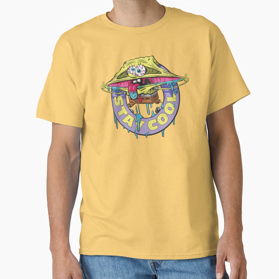Spongebob Squarepants Stay Cool Drippy Logo T-shirt - Image 6