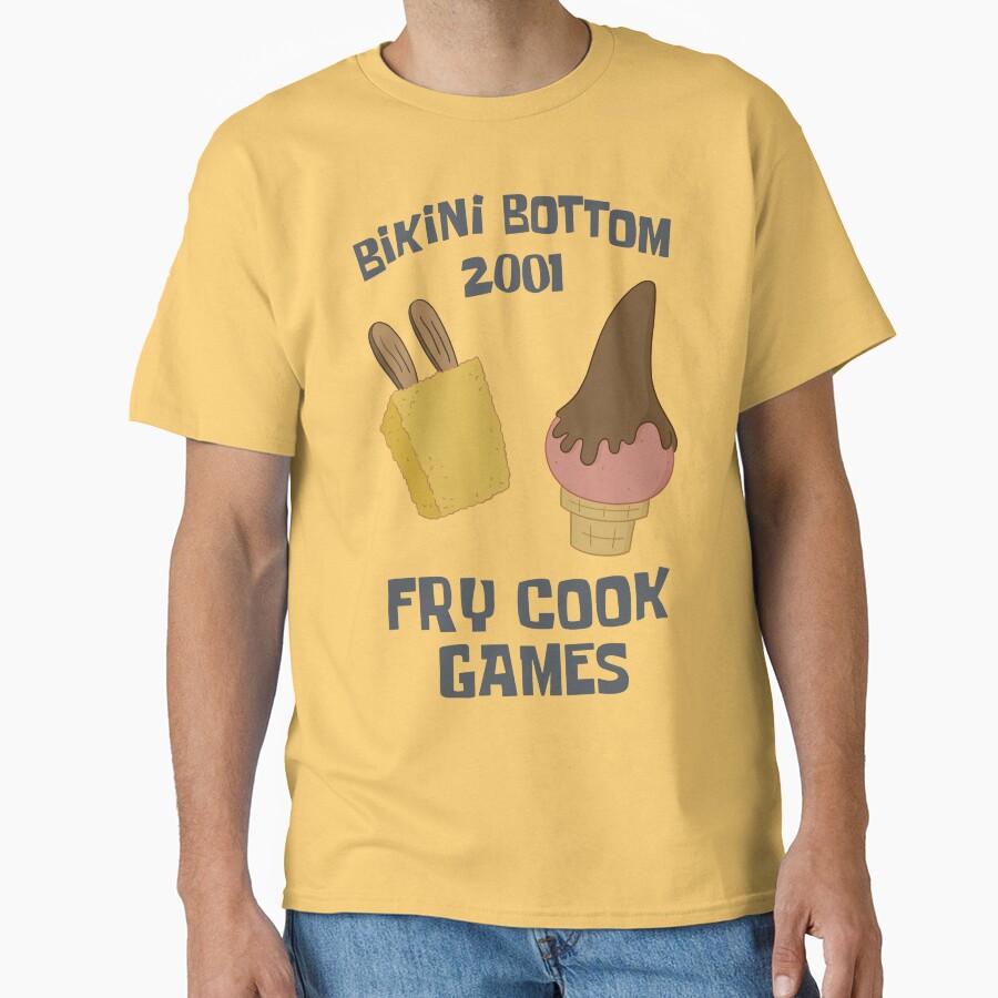 Spongebob Squarepants Bikini Bottom 2001 Fry Cook Games T-shirt - Image 6