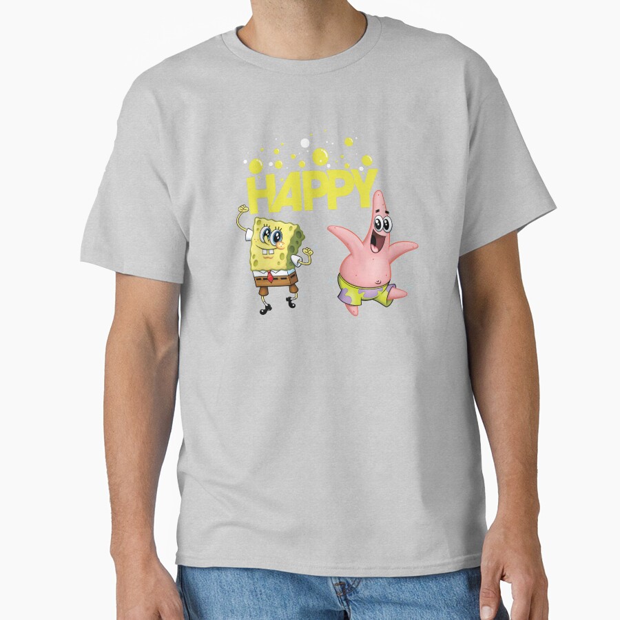 Spongebob Squarepants Happy Dancing Spongebob And Patrick T-shirt - Image 3
