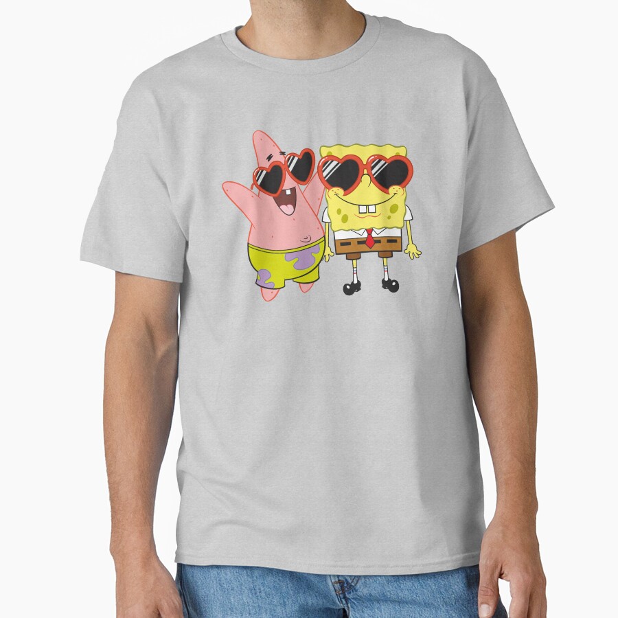 Spongebob Squarepants And Patrick Heart Glasses Portrait T-shirt - Image 3