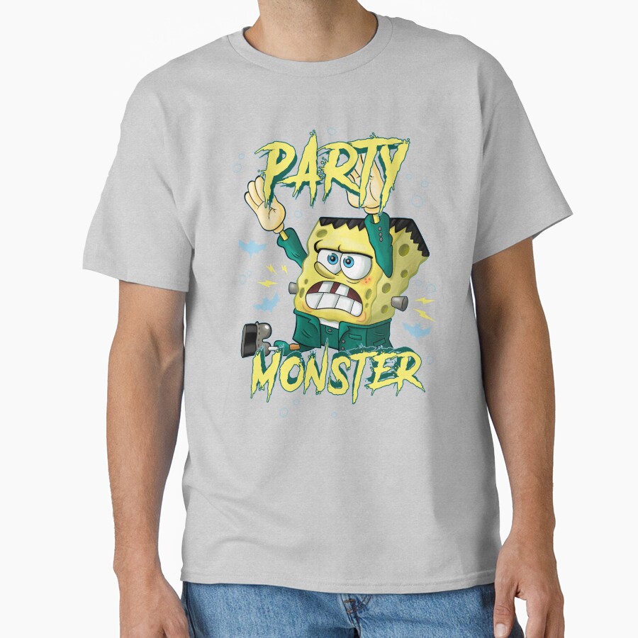 Spongebob Squarepants Halloween Party Monster Frankensponge T-shirt - Image 3
