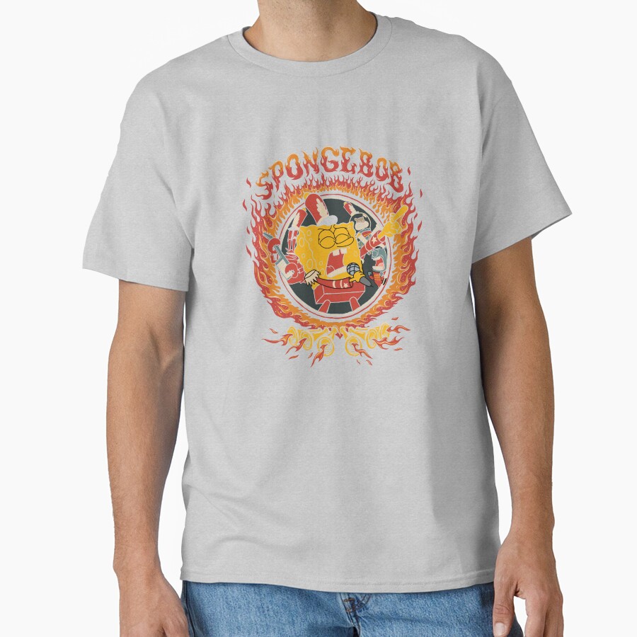 Spongebob Squarepants Fiery Band Poster T-shirt - Image 3