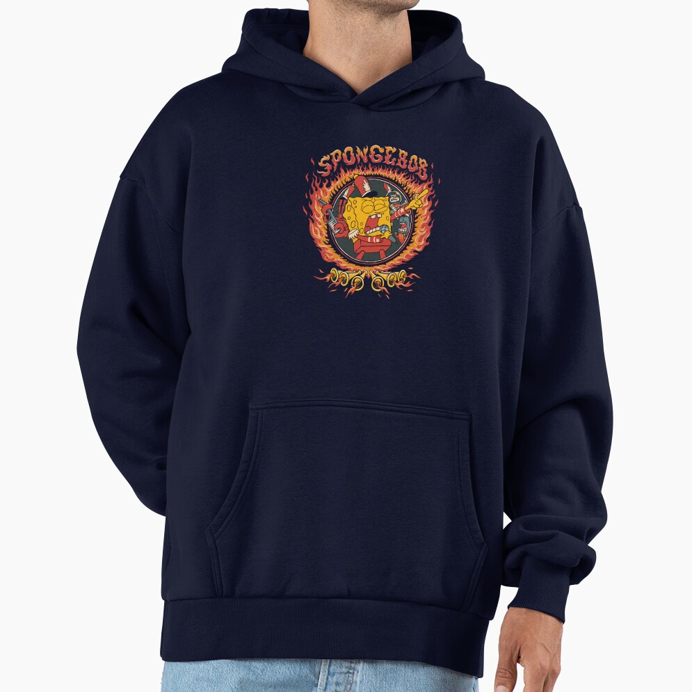 Spongebob Squarepants Fiery Band Poster Hoodie - Image 5
