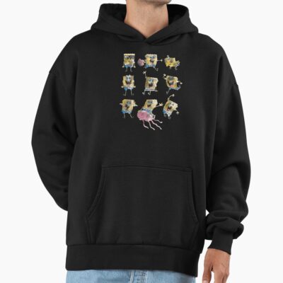 Alternative view of Spongebob Squarepants Emotions Sketch Grid Hoodie