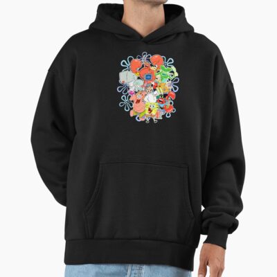 Alternative view of Spongebob Squarepants Group Shot Gangs All Here Hoodie
