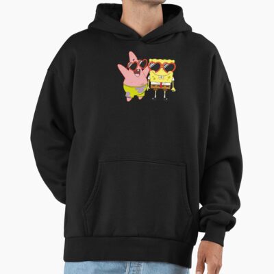 Alternative view of Spongebob Squarepants And Patrick Heart Glasses Portrait Hoodie