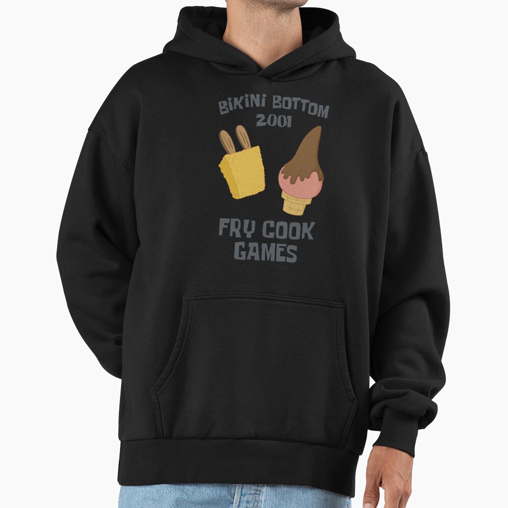 Spongebob Squarepants Bikini Bottom 2001 Fry Cook Games Hoodie - Image 3