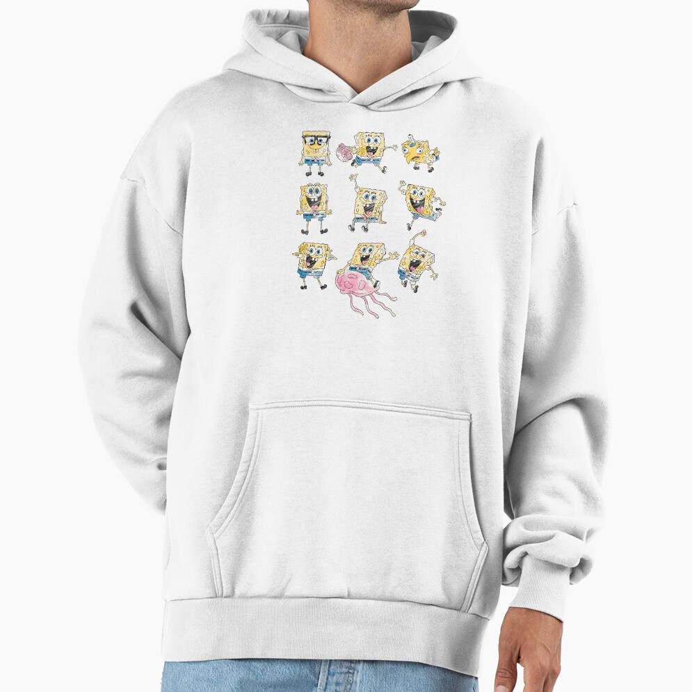 Spongebob Squarepants Emotions Sketch Grid Hoodie