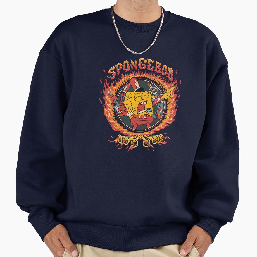 Spongebob Squarepants Fiery Band Poster Sweatshirt - Image 5