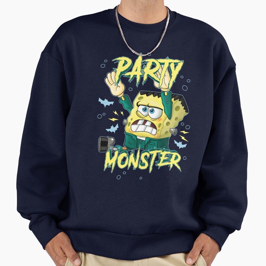 Spongebob Squarepants Halloween Party Monster Frankensponge Sweatshirt - Image 5