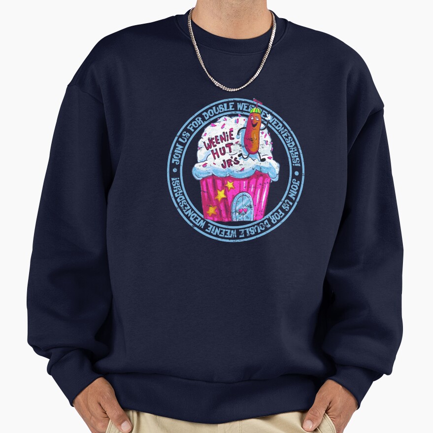Spongebob Squarepants Weenie Hut Jr S Distressed Logo Sweatshirt - Image 5