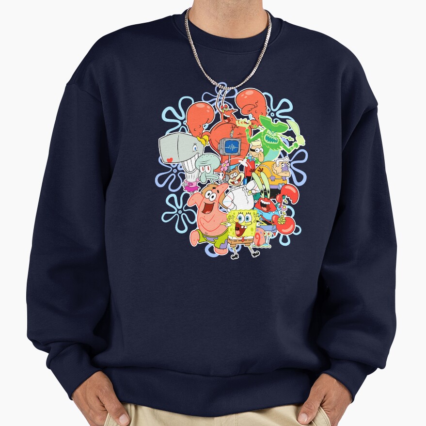 Spongebob Squarepants Group Shot Gangs All Here Sweatshirt - Image 5