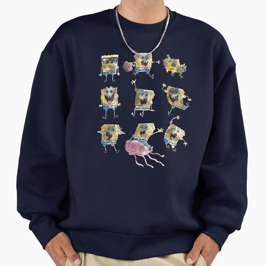 Spongebob Squarepants Emotions Sketch Grid Sweatshirt - Image 5