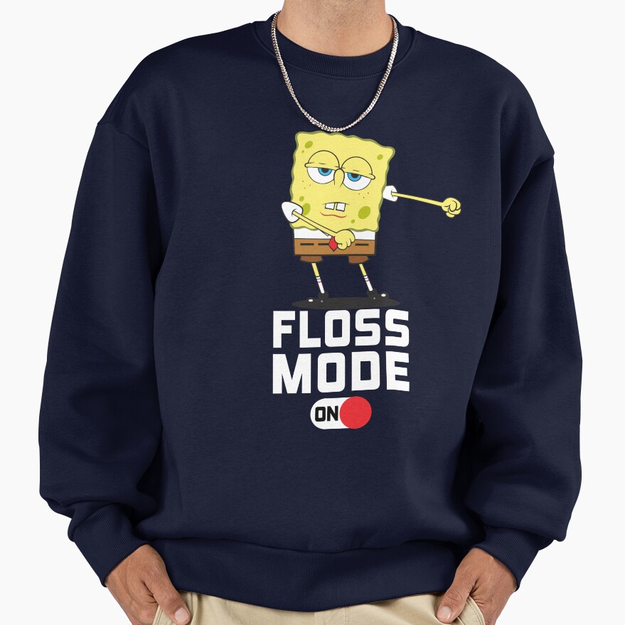 Spongebob Squarepants Floss Mode On Dancing Spongebob Sweatshirt - Image 5